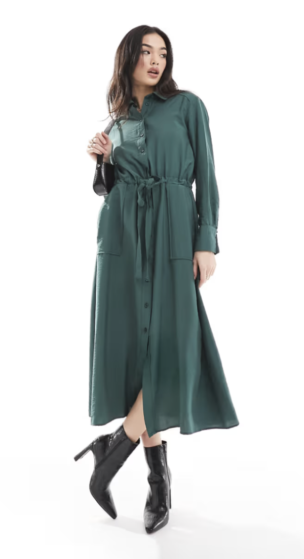 Nobody's Child Mia midi dress in dark green